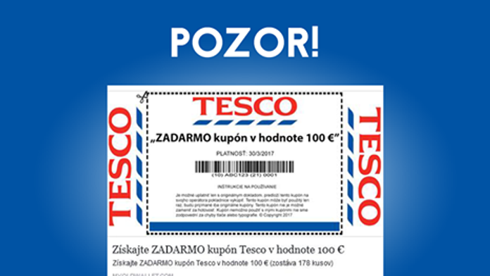 Falošné kupóny do Tesca.