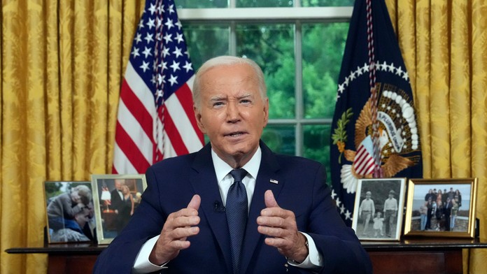 Na snímke americký prezident Joe Biden v televíznom príhovore po atentáte na Donalda Trumpa.