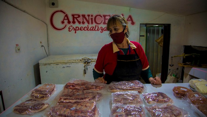 Obchod s mäsom v Havane.