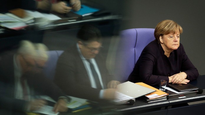 Kancelárka Angela Merkelová na zasadnutí Spolkového snemu