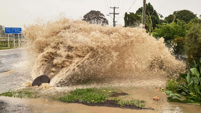 Tropická búrka Gabrielle na Novom Zélande.