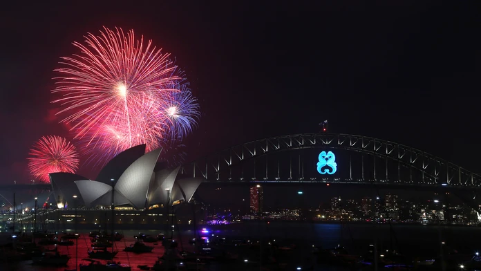 Silvestrovský ohňostroj 2015 Sydney.