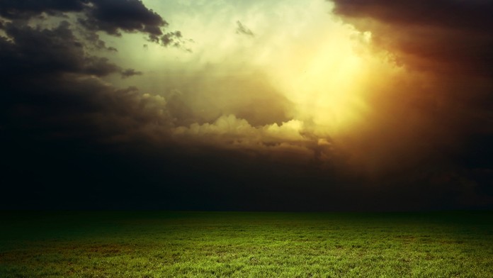 oblaky, slnko, pole, pocasie, ochladenie