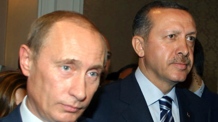 Prezidenti Turecka a Ruska - Recep Tayyip Erdogan a Vladimir Putin.