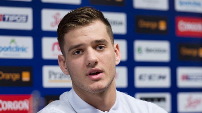 Christián Jaroš počas tlačovej konferencie.