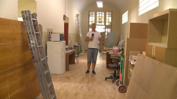 Stavenisko na košickom gymnáziu.