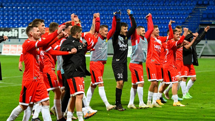 Hráči Liptovského Mikuláša sa radujú po víťazstve nad DAC.