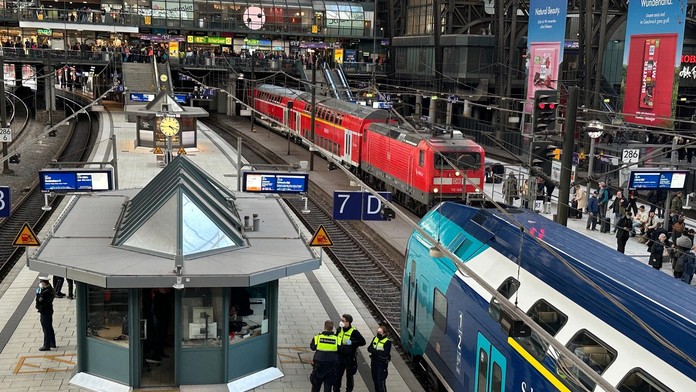 Uzavreté nástupište na stanici v Hamburgu