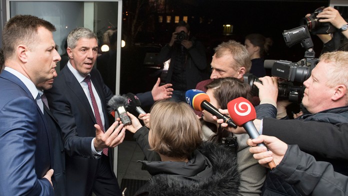 Béla Bugár a Gábor Gál po rokovaní Republikovej rady Most-Híd.