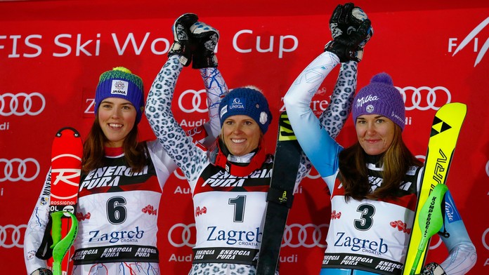 Petra Vlhová, Veronika Velez Zuzulová a Šárka Strachová.