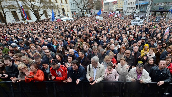 Protest Za slušné Slovensko v Bratislave