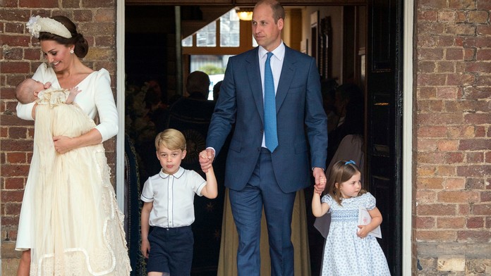 Kráľovská rodina po krste princa Louisa.