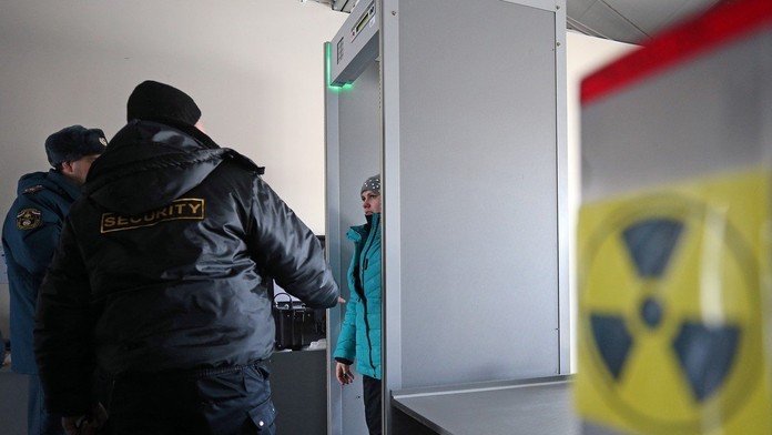 Cvičenie ruských policajtov pred MS vo futbale 2018.