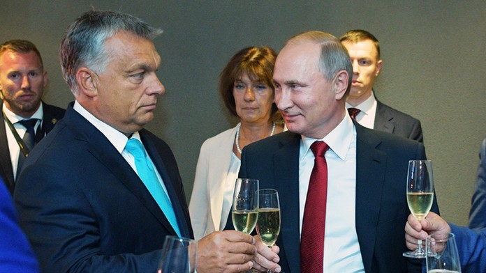 Maďarský premiér Viktor Orbán a ruský prezident Vladimír Putin.