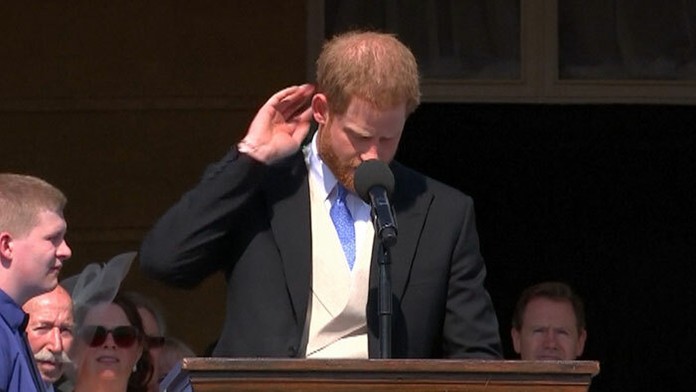 Ten moment, keď princa Harryho uštipne počas príhovoru včela