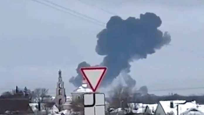 Havária ruského vojenského lietadla Il-76 v Belgorodskej oblasti hraničiacej s Ukrajinou.
