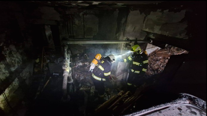 Na snímke požiar kotolne hotela v Trstenej.