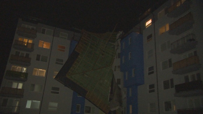 Bytovka v Malackách po búrke. 