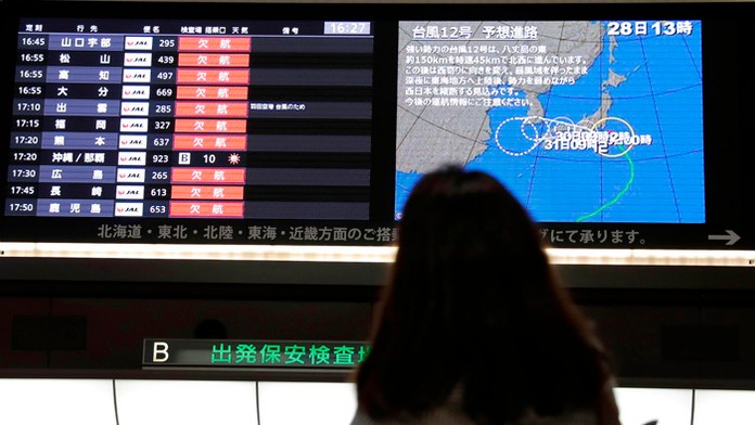 Silný dážď zasiahol v sobotu niektoré časti Japonska.