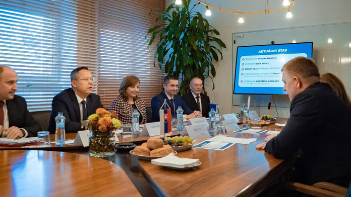 Radko Kuruc na stretnutí s Robertom Ficom.