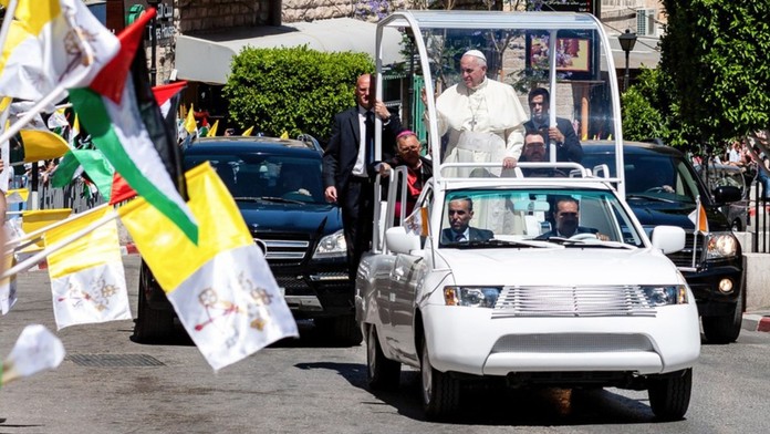 Pápež František v Betleheme v roku 2014