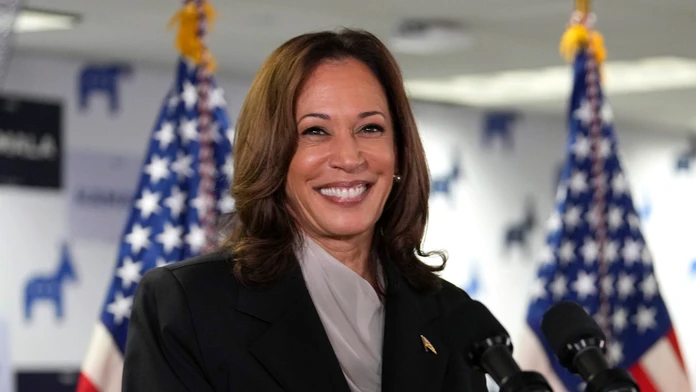 Na snímke americká viceprezidentka Kamala Harrisová.