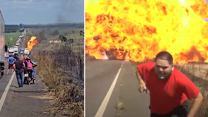 VIDEO: Premávku na diaľnici ochromil obrovský výbuch cisterny. Brazílsky reportér pre zábery riskoval život