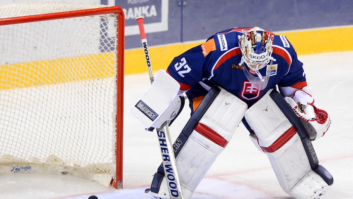 Na snímke Jaroslav Janus počas prípravného zápasu v rámci  European hockey Challenge medzi Slovenskom a Ruskom