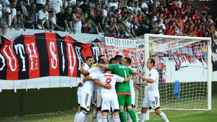 Radosť hráčov Trnavy po prvom góle