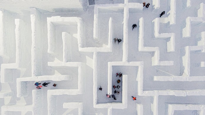 Snežný labyrint v Zakopanom