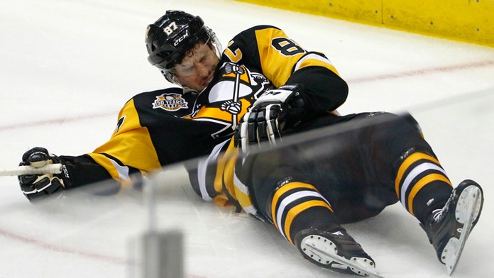 Zranený Sidney Crosby.