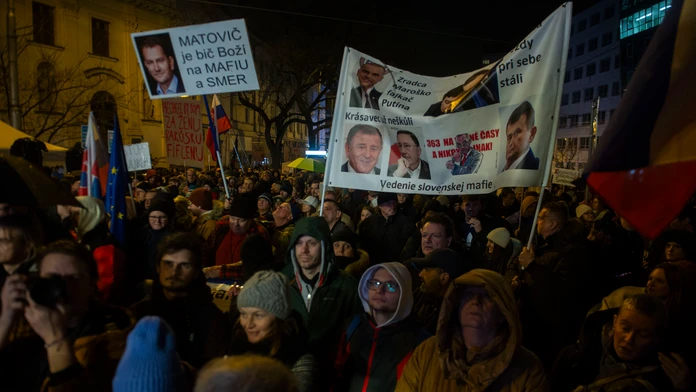 Protivládny protest v Bratislave.