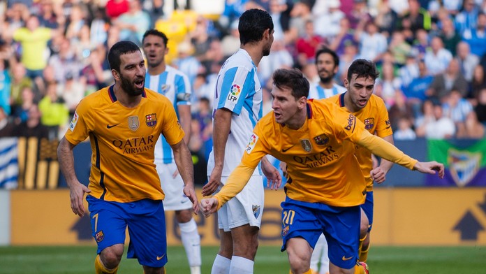 Lionel Messi poslal Barcelonu do vedenia nad Malagou.