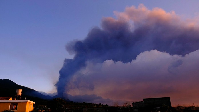 Sopka Cumbre Vieja na ostrove La Palma