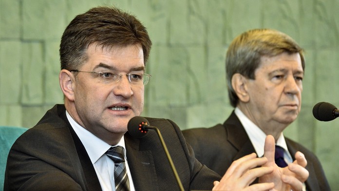 Miroslav Lajčák s Eduardom Kukanom na archívnej snímke z roku 2014.