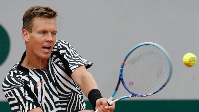 Český tenista Tomáš Berdych na Roland Garros.