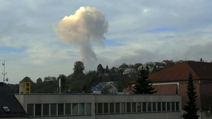 Výbuch vo Vrběticích, štvrtok 16. októbra 2014.