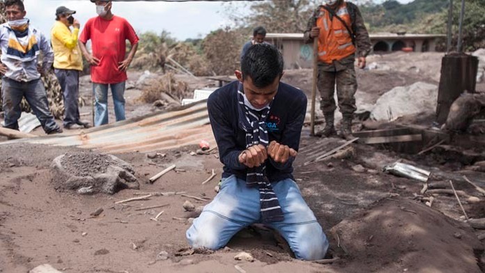 Výbuch sopky v Guatemale.