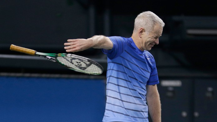 John McEnroe a jeho búrlivé gesto.
