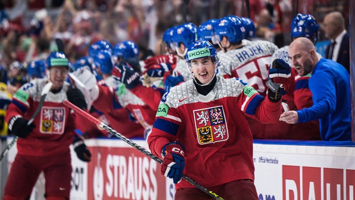 Český hokejista Lukáš Sedlák používal chránič krku aj na domácich MS.