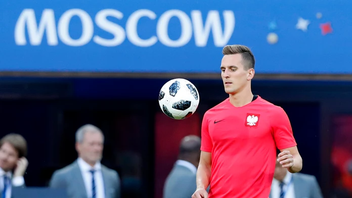 Útočník Poľska Arkadiusz Milik pred duelom so Senegalom na MS 2018.