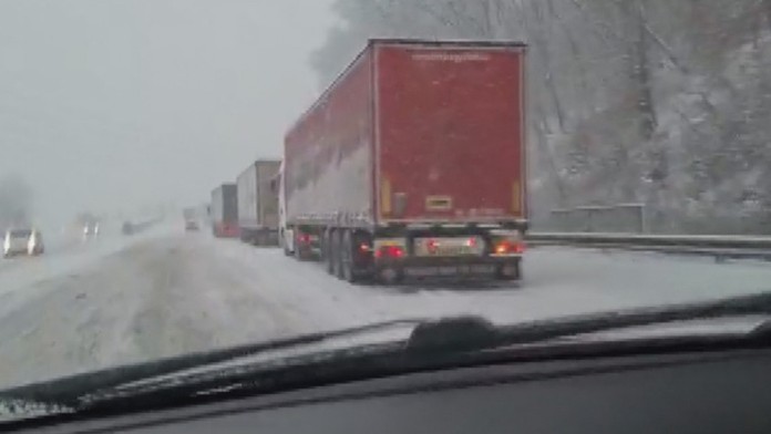 Husté sneženie v okolí Svidníka