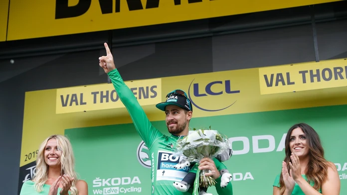 Peter Sagan v zelenom drese na Tour de France v roku 2019