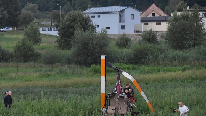 Pád vrtuľníka pri Prešove.