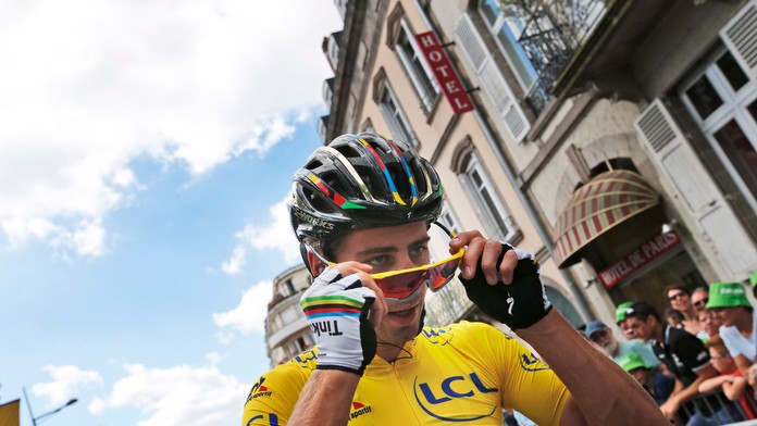 Peter Sagan pred štartom 5. etapy Tour de France.