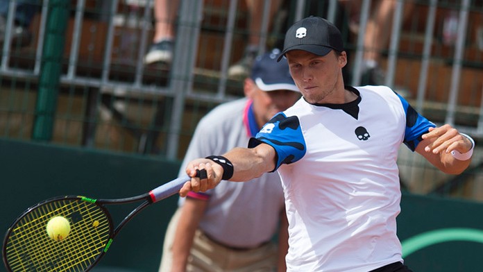 Jozef Kovalík v zápase Davisovho pohára proti Maďarsku.