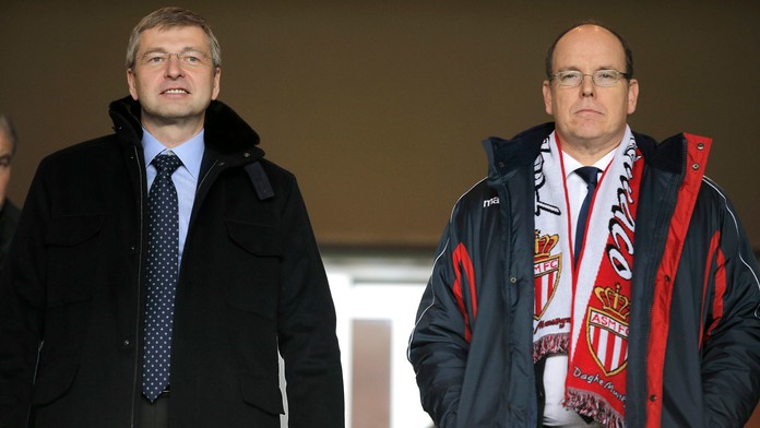 Majiteľ futbalového klubu AS Monaco Dmitrij Rybolovlev a monacký princ Albert II.