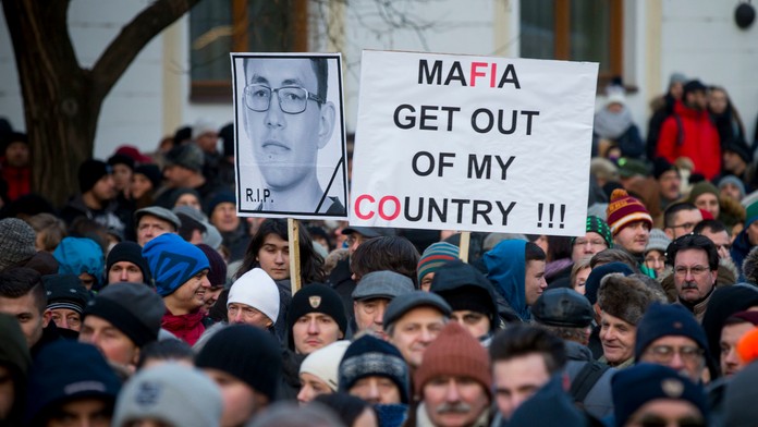 Pochod na pamiatku zavraždených Kuciaka a Kušnírovej. 