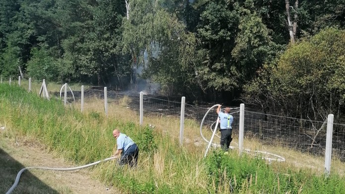 Požiar pri diaľnici D2.