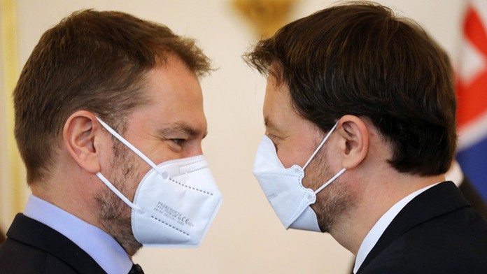Minister financií Igor Matovič a premiér Eduard Heger.